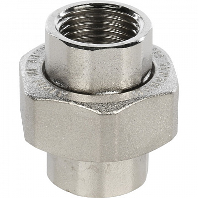 Разъемное соединение Stout никелированное, американка, внутренняя резьба 1, арт. SFT-0034-000001