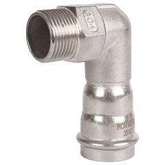 Угольник-переходник Rommer 35х1, ВПр-НР, нержавеющая сталь