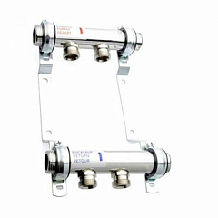 Распределительный коллектор Rehau HLV на 2 группы, нержавеющая сталь