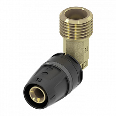 Уголок TECE TECElogo-Push соединительный с ниппелем 90 гр, 25 х 1, латунь, наружная резьба