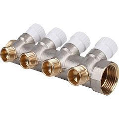 Коллектор Stout с регулировочными вентилями 1x1/2 с 4 отводами, SMB 6851 011204