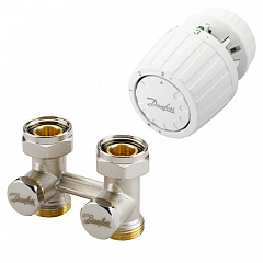 Комплект для радиаторов Danfoss с нижним подключением RLV-KS/RTR 7090 - G 3/4 A x G 3/4 A, прямой