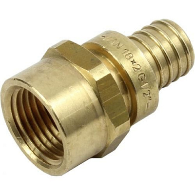 Соединитель KAN-therm Push латунный с внутренней резьбой, 18х2,5 G1/2