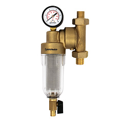 Фильтр механической очистки Барьер ПРОТЕКТ универсальный 3/4 ХВ с манометром