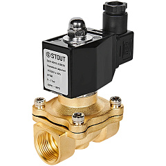 Клапан соленоидный (электромагнитный) Stout прямого действия, НЗ, 220В, G3/4, EPDM