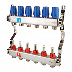 Коллектор MVI из нержавеющей стали в сборе с расходомерами 6 выходов