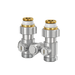 Узел нижнего подключения Flamco тип D1/50 прямой с байпасом, 1/2x3/4