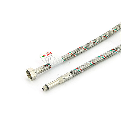 Гибкая подводка UNI-FITT для смесителя МL10х1 - 1/2, 100 см, удл. штуцер, DN 8, оплётка из нержавеющей стали