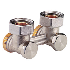 Узел нижнего подключения Giacomini для двухтрубной системы R388, угловой, 3/4х3/4