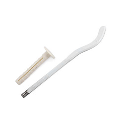 Кронштейн UNI-FITT штыревой 7х180 плоский эмалированный с дюбелем 10х75