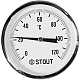 Термометр Stout биметаллический с погружной гильзой 100 мм, Dn 80 мм, 1/2 , 0...120С