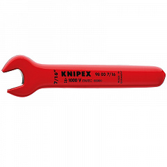 Ключ гаечный рожковый KNIPEX дюймовый VDE, размер под ключ 7/16 , 120.7 мм, диэлектрический
