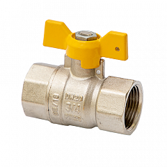 Кран шаровой MVI газовый полнопроходной с бабочкой и подкл. гайка-гайка (БГГ) 3/4