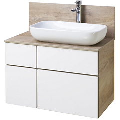 Набор Акватон 1A2445K0MIX40: Тумба-умывальник Мишель 80 Дуб Эндгрейн(1A244501MIX40) + Раковина Инфинити(1AX169WBXX000) + Мишель 80 Дуб Эндгрейн(1A253003MIX40)