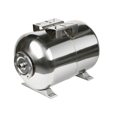 Расширительный бак (гидроаккумулятор) UNIPUMP 100л, горизонтальный, нерж. сталь, мембрана EPDM, для системы водоснабжения