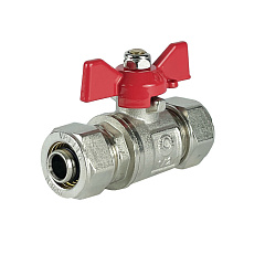 Шаровый кран Valfex для труб PE-RT/Al/PE-RT, обжимной, ручка-бабочка, 16х16