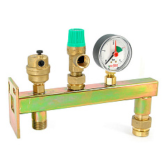 Консоль для подключения расширительного бака UNI-FITT Н 3/4 с группой безопасности котла и отсекающим клапаном