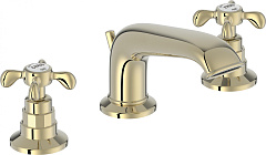 Смеситель для раковины Jacob Delafon CLEO 1889 на 3 отверстия, ручка вентиль бежевое золото E24306-BGG