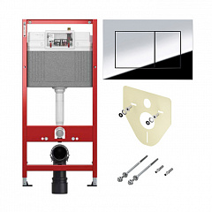 Комплект инсталляции TECE TECEbase 2.0 с панелью смыва TECEnow хром глянцевый