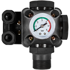 Реле давления Rommer для водоснабжения со встроенным манометром KRS-7