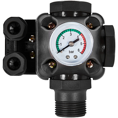 Реле давления Rommer для водоснабжения со встроенным манометром KRS-7