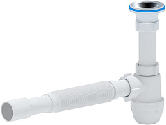 Сифон АНИ пласт для умывальника, тип бутыл. АНИ ЮНГ 1 1/4х32 с гофрой 32х32/40 выпуск с нерж. решеткой D=65ММ