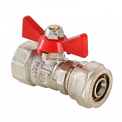 Кран шаровой VALTEC под обжим, рукоятка бабочка 16х1/2 вн.