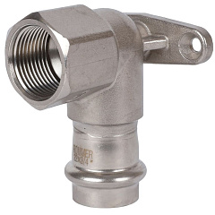 Угольник настенный Rommer с креплением 22х3/4 ВПр-ВР, нержавеющая сталь