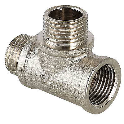 Тройник Valfex никелированный переходной с двумя переходами на наружную резьбу ВР3/4xНР1/2xНР3/4