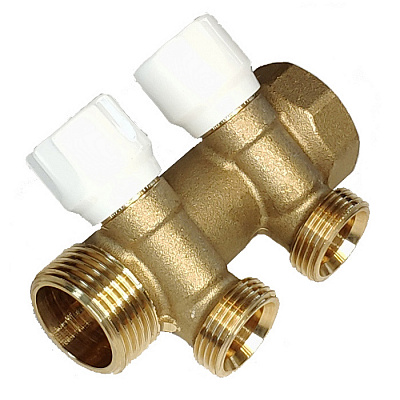 Коллектор TECE универсальный с запорными вентилями, 1 х 3/4 Ek, 2 вывода