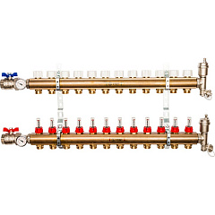 Коллектор Stout распределительный из латуни с расходомерами 1/3/4x12, SMB 0473 000012