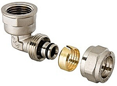 Угольник обжимной VALTEC с переходом на вн. р. 26х3/4, VTm.352.N.002605