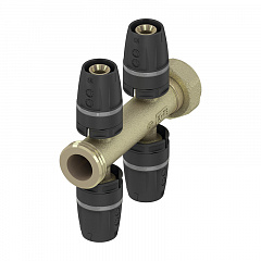 Двойная крестовина TECE TECElogo c накидной гайкой 16 х 3/4, 4 контура