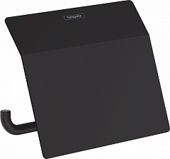 Держатель для туалетной бумаги Hansgrohe AddStoris с крышкой матовый черный 41753670