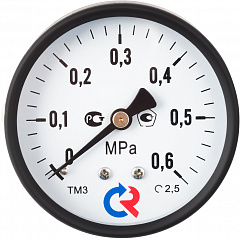 Манометр Росма TM-310T Dy 63 с задним подключением 1/4 , 0-6 бар