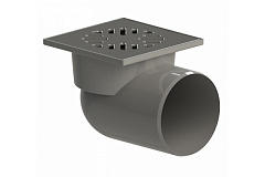 Трап Татполимер 150х150мм горизонтальный с поплавковым сухим затвором и нержавеющей решеткой