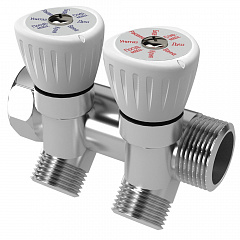 Коллектор Royal Thermo с регулировочными вентилями 3/4x1/2 с 2 контурами