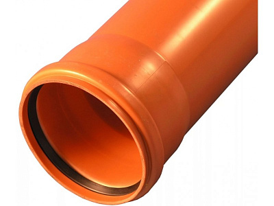 Труба для наружной канализации Valfex D200 с раструбом L=3 м (200x3000) рыжая