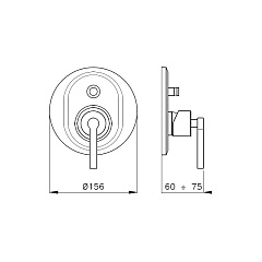 Встраиваемый смеситель NICOLAZZI для душа внешняя часть с переключателем 3796EXTCR29M