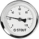 Термометр Stout биметаллический с погружной гильзой 50 мм, Dn 63 мм, 1/2 , 0...120С