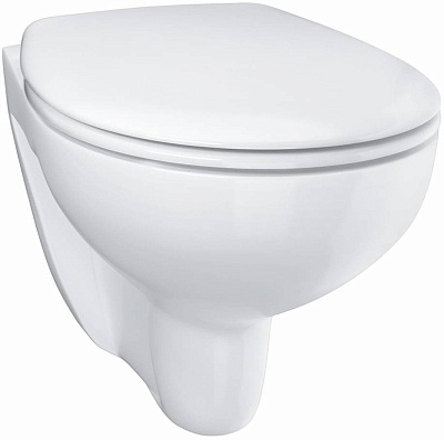 Унитаз подвесной Grohe безободковый Bau Ceramic 39351000 с сиденьем микролифт альпин-белый