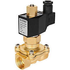 Клапан соленоидный (электромагнитный) Stout прямого действия, НО, 220В, G3/4, EPDM