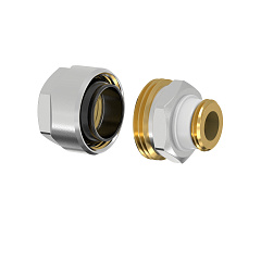 Фитинг резьбовой латунный Flamco Plus для стальных труб 1х1 НР, DVGW