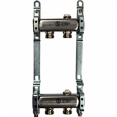 Коллектор Stout из нержавеющей стали для радиаторной разводки 1/3/4x2, SMS 0923 000002