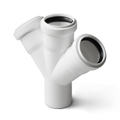Крестовина PRO AQUA Stilte одноплоскостная белая 45 градусов 50x50x50 внут.канализация