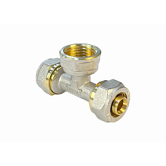 Тройник Valfex для труб PE-RT/Al/PE-RT, обжимной с переходом на ВР 32х1х32