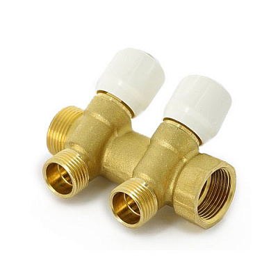 Коллектор UNI-FITT 400G НВ 3/4 2 х 1/2 Н 40 мм с вентилями