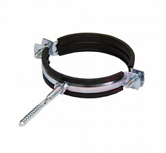 Хомут для труб Valfex оцинкованный с резиновым уплотнением VALFEX 1/2 (20-25) (в комплекте шпилька М8x80 и дюбель)