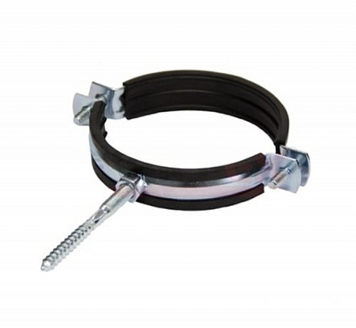 Хомут для труб Valfex оцинкованный с резиновым уплотнением VALFEX 1/2 (20-25) (в комплекте шпилька М8x80 и дюбель)