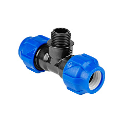 Тройник Valfex ПНД компрессионный переходной с наружной резьбой 50х1 1/4х50